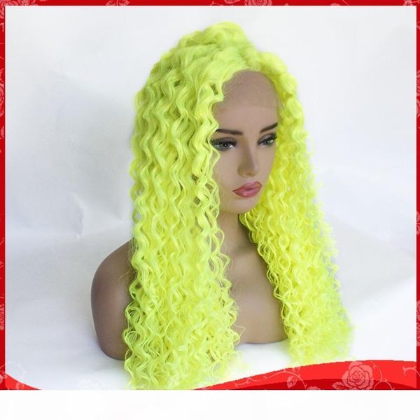 new cosplay yellow color long kinky curly glueless synthetic lace front wigs 180% density natural hairline wigs for women heat resistant, Black
new cosplay yellow color long kinky curly glueless synthetic lace front wigs 180% density natural hairline wigs for women heat resistant, Black