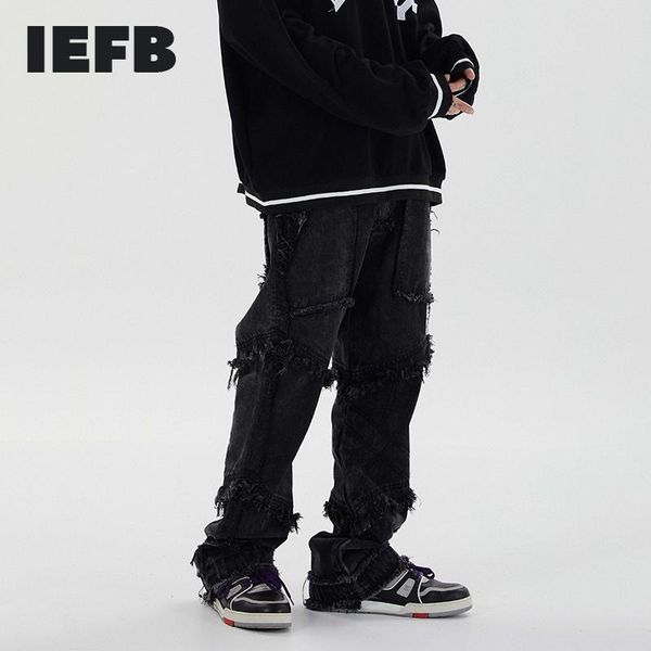men's jeans iefb mens autumn winter denim streetwear fashion pants men zipper loose hip hop casual straight patchwork trousers, Blue
men's jeans iefb mens autumn winter denim streetwear fashion pants men zipper loose hip hop casual straight patchwork trousers, Blue