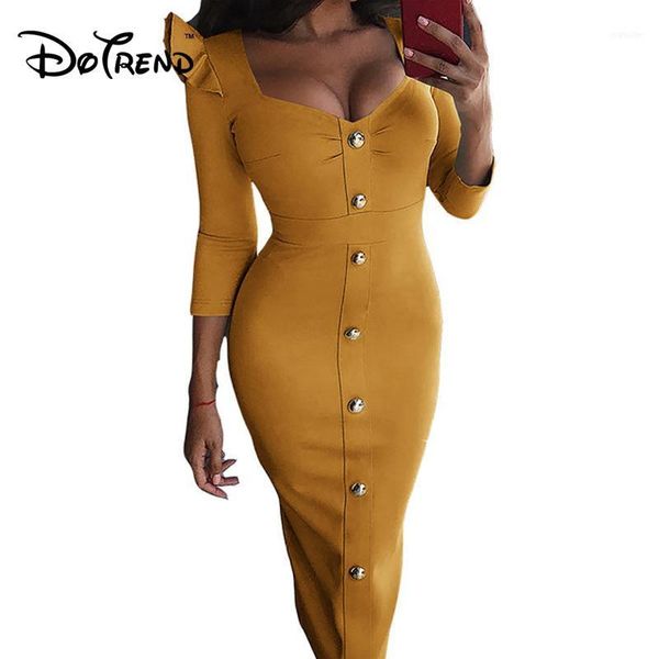 women dress elegant work office lady solid v-neck split three quarter vintage buttons plus size bodycon party dress 201911, Black;gray
women dress elegant work office lady solid v-neck split three quarter vintage buttons plus size bodycon party dress 201911, Black;gray