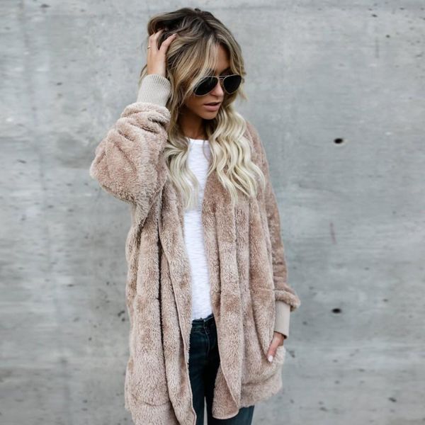women's fur & faux fashion slim fit reversible overcoats long jacket female autumn winter thick warm coat hooded outwear plus size, Black
women's fur & faux fashion slim fit reversible overcoats long jacket female autumn winter thick warm coat hooded outwear plus size, Black