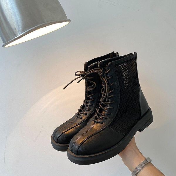 hersevll classic women thick bottom black mesh summer boots round toe zipper lace up platform shoes woman high heels ankle botas
hersevll classic women thick bottom black mesh summer boots round toe zipper lace up platform shoes woman high heels ankle botas
