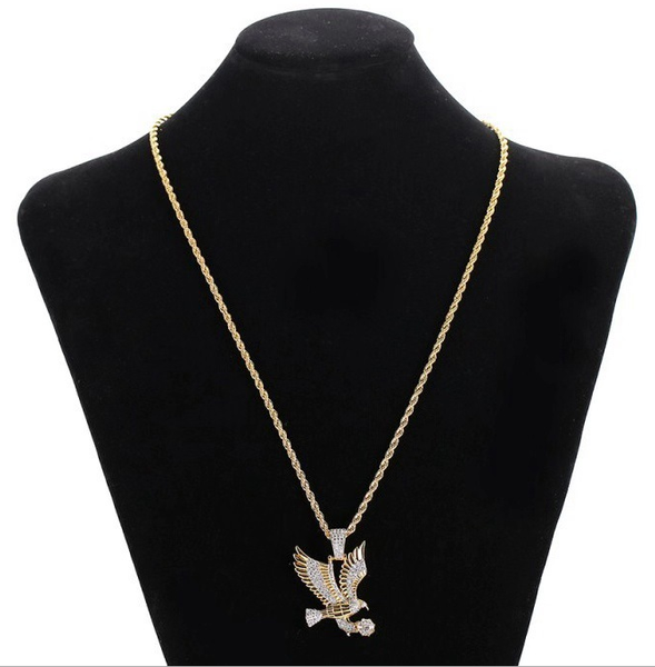 high-quality male eagle personality hip-hop pendant necklace street style zircon micro-inlaid fashion jewelry, Silver
high-quality male eagle personality hip-hop pendant necklace street style zircon micro-inlaid fashion jewelry, Silver