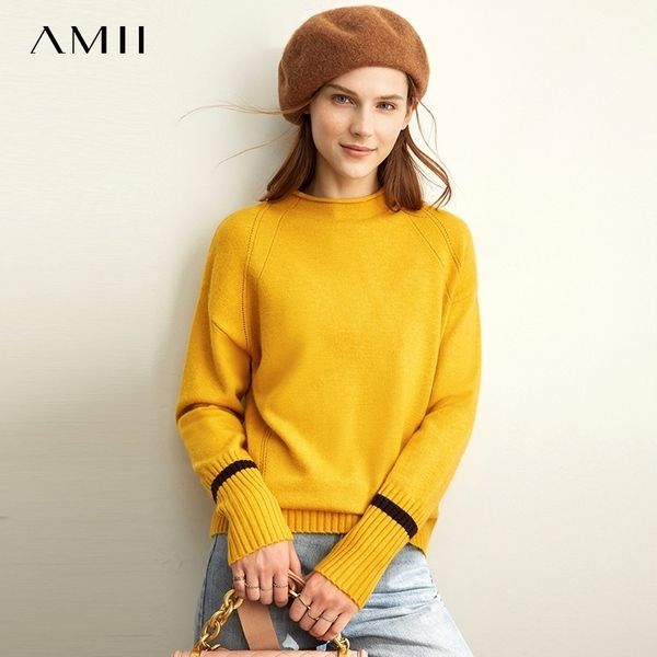 amii spring semi-turtleneck knit sweater women causal oneck full sleeves loose pullover 11930334 201111, White;black
amii spring semi-turtleneck knit sweater women causal oneck full sleeves loose pullover 11930334 201111, White;black