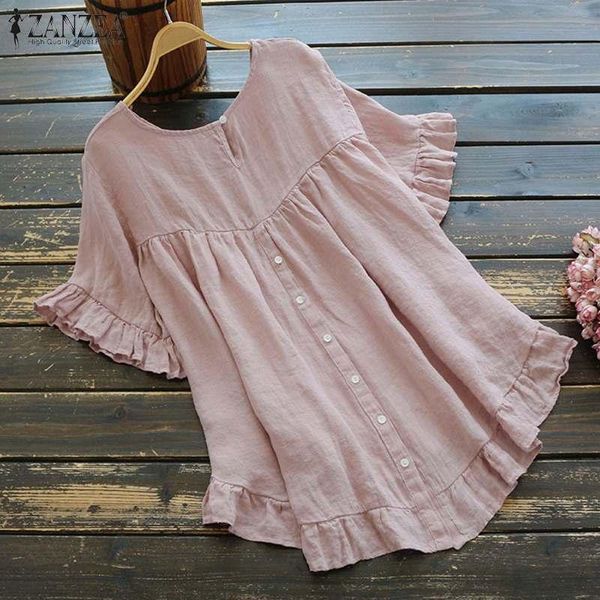 fashion ruffle shirts women's cotton blouse zanzea 2020 causal short sleeve solid female asymmetrical tunic plus size blusas 5xl, White
fashion ruffle shirts women's cotton blouse zanzea 2020 causal short sleeve solid female asymmetrical tunic plus size blusas 5xl, White
