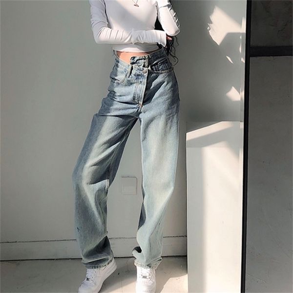 summer autumn new retro irregular jeans women slim straight leg women cowboy high waist womens wide leg pants mfcp 201223, Blue 
summer autumn new retro irregular jeans women slim straight leg women cowboy high waist womens wide leg pants mfcp 201223, Blue