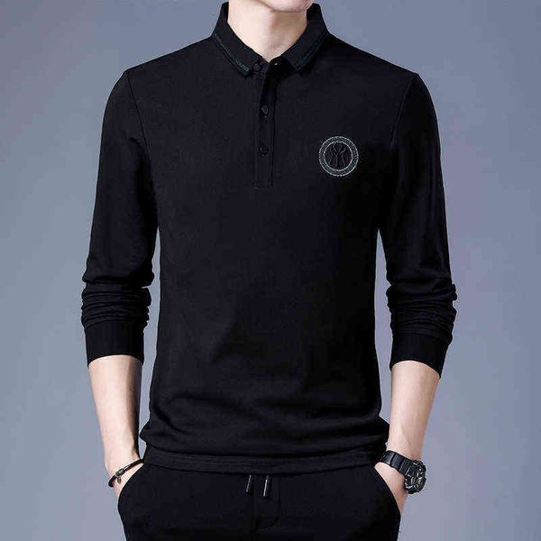 men's t-shirts 2022 autumn men's long sleeve t- trend solid color polo busins casual loose bottomed shirt, White;black
men's t-shirts 2022 autumn men's long sleeve t- trend solid color polo busins casual loose bottomed shirt, White;black