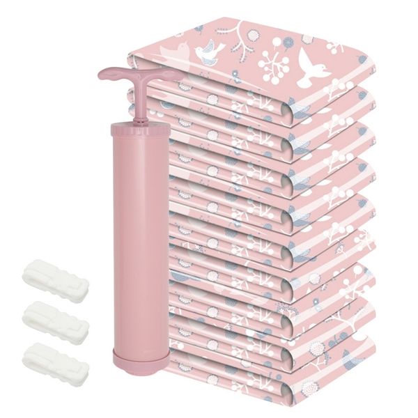 11pcs thickened vacuum storage bags for quilt cloth compressed bag with hand pump reusable blanket clothes pillow organizer y200714, Blue;pink
11pcs thickened vacuum storage bags for quilt cloth compressed bag with hand pump reusable blanket clothes pillow organizer y200714, Blue;pink