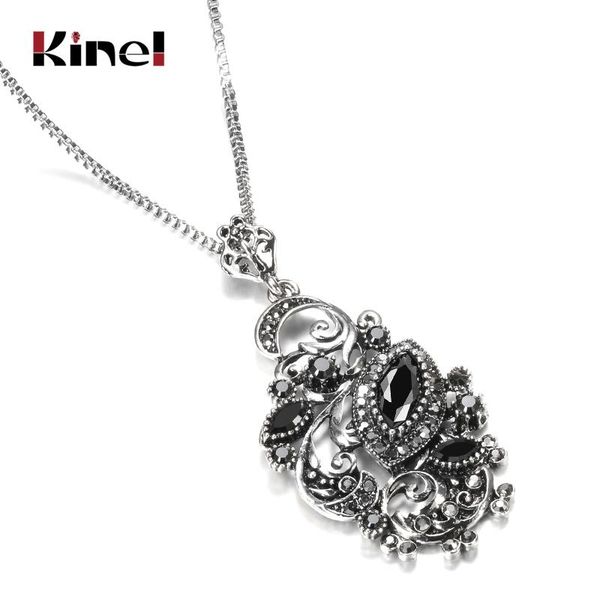 chains kinel charm black stone crystal flower necklace for women tibetan silver resin long pendant vintage jewelry wholesale 
chains kinel charm black stone crystal flower necklace for women tibetan silver resin long pendant vintage jewelry wholesale