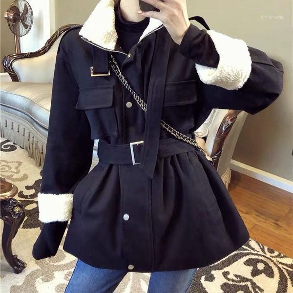 2020 women parkas zipper winter jacket coat women thick fashion turn-down collar adjustable waist jacket q3171, Black 
2020 women parkas zipper winter jacket coat women thick fashion turn-down collar adjustable waist jacket q3171, Black