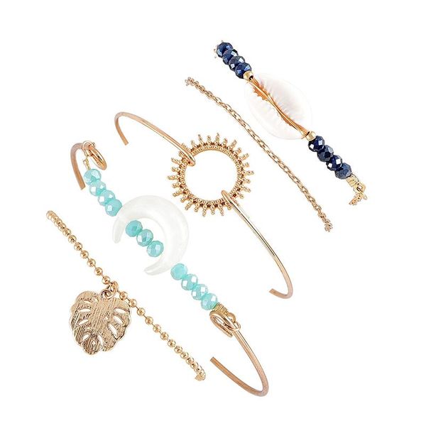 5pcs/set beach bracelets women fashion shell leaf moon geometry beaded bracelet set bohemian party wedding jewelry accessories, Black
5pcs/set beach bracelets women fashion shell leaf moon geometry beaded bracelet set bohemian party wedding jewelry accessories, Black