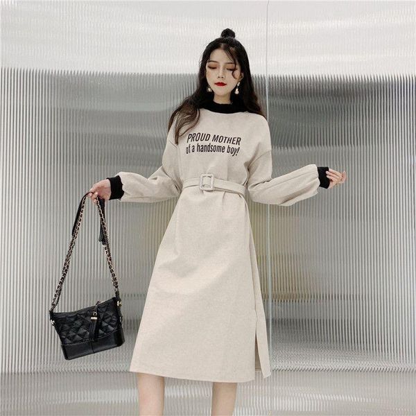 #dress women autumn winter letter print wild round collar shirts long sleeve belt dresses vestidos de fiesta de noche1, Black
#dress women autumn winter letter print wild round collar shirts long sleeve belt dresses vestidos de fiesta de noche1, Black