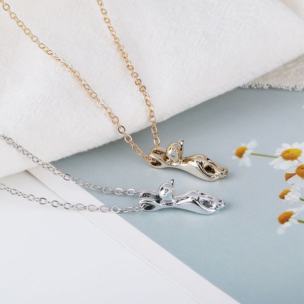 lovable cat necklace cat pendant clavicle necklace female, Silver
lovable cat necklace cat pendant clavicle necklace female, Silver