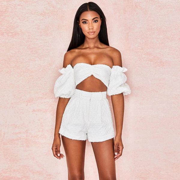 2020 new celebrity party 2 two piece set playsuits women off the shoulder short sleeve pants night club sets women1, Black;white
2020 new celebrity party 2 two piece set playsuits women off the shoulder short sleeve pants night club sets women1, Black;white