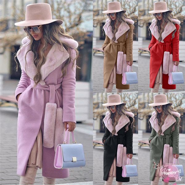 plus size womens wool blends fleece neck lapel long sleeve slim winter coats with sash fashion thick warm women outerwear, Black
plus size womens wool blends fleece neck lapel long sleeve slim winter coats with sash fashion thick warm women outerwear, Black