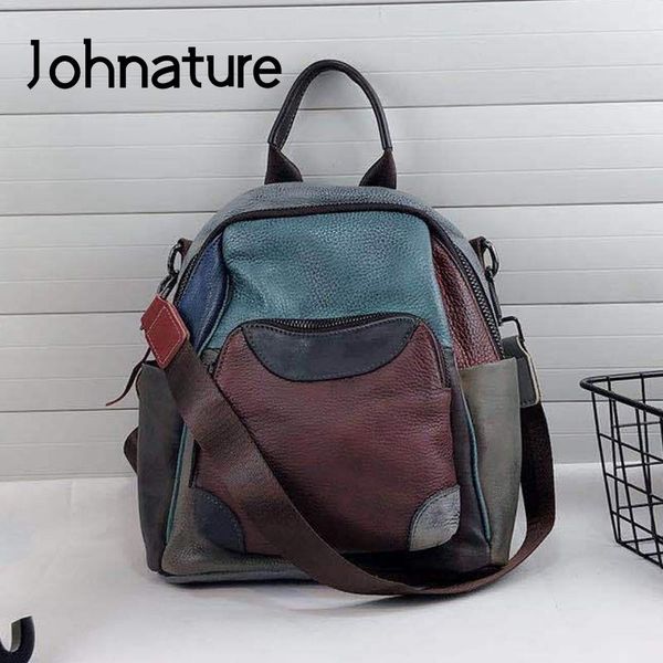johnature panelled vintage genuine leather mini backpack 2020 new leisure color stitching women travel backpack random color
johnature panelled vintage genuine leather mini backpack 2020 new leisure color stitching women travel backpack random color