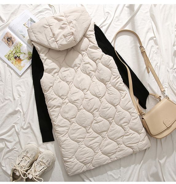 2021 new women autumn winter quilted waistcoat fashion ladies sleeveless jacket hooded warm long vest coat pd8o, Black;white
2021 new women autumn winter quilted waistcoat fashion ladies sleeveless jacket hooded warm long vest coat pd8o, Black;white
