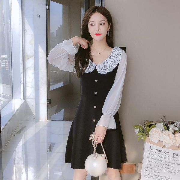 coigarsam french style patchwork women dress new spring cute full sleeve knitting panelled dresses black 1204, Black;gray
coigarsam french style patchwork women dress new spring cute full sleeve knitting panelled dresses black 1204, Black;gray