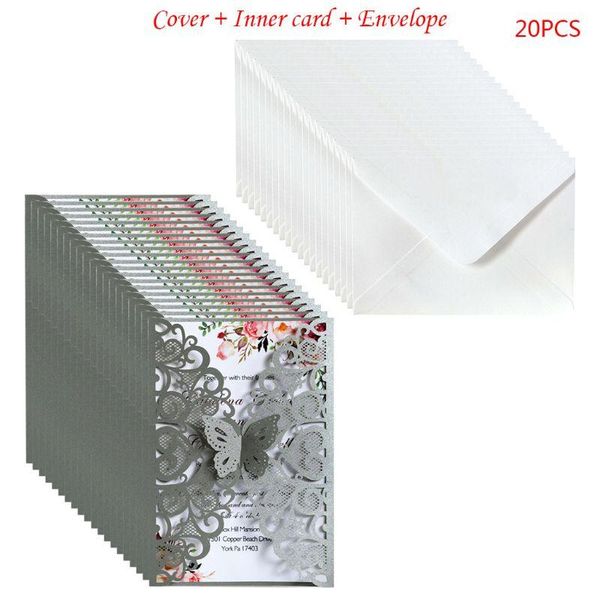 greeting cards 20pcs/set butterfly wedding invitations card hollow lace glitter paper envelopes e56e
greeting cards 20pcs/set butterfly wedding invitations card hollow lace glitter paper envelopes e56e