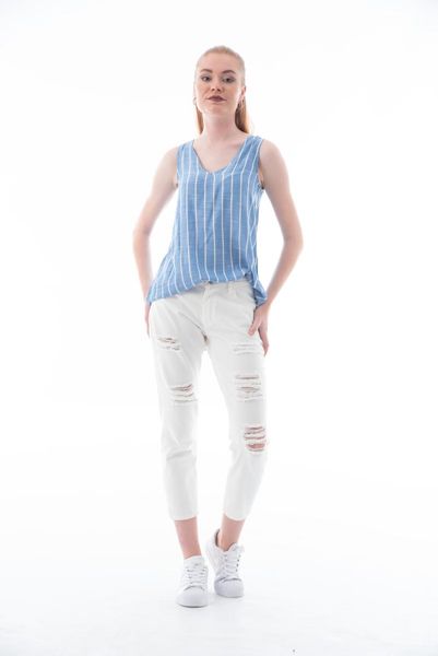 blue white striped women's tank top
blue white striped women's tank top