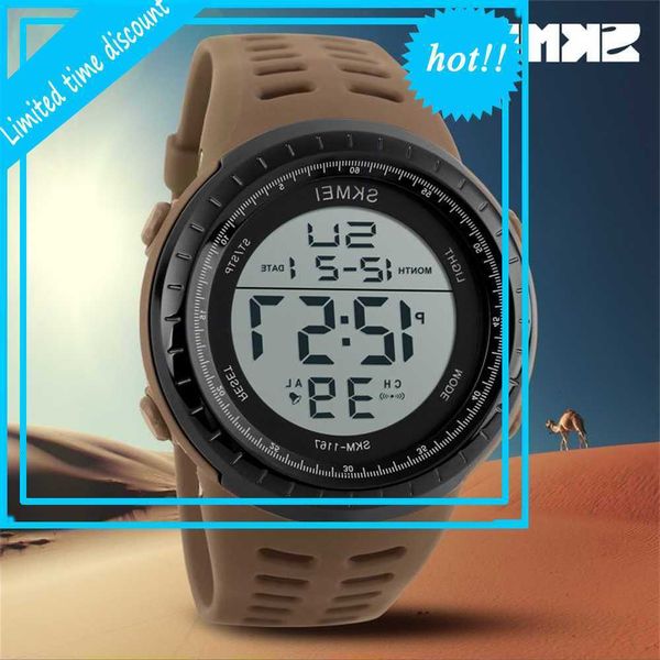 time beauty led outdoor multi-function men's boys' waterproof sports electronic teenagers' running watch, Slivery;brown
time beauty led outdoor multi-function men's boys' waterproof sports electronic teenagers' running watch, Slivery;brown