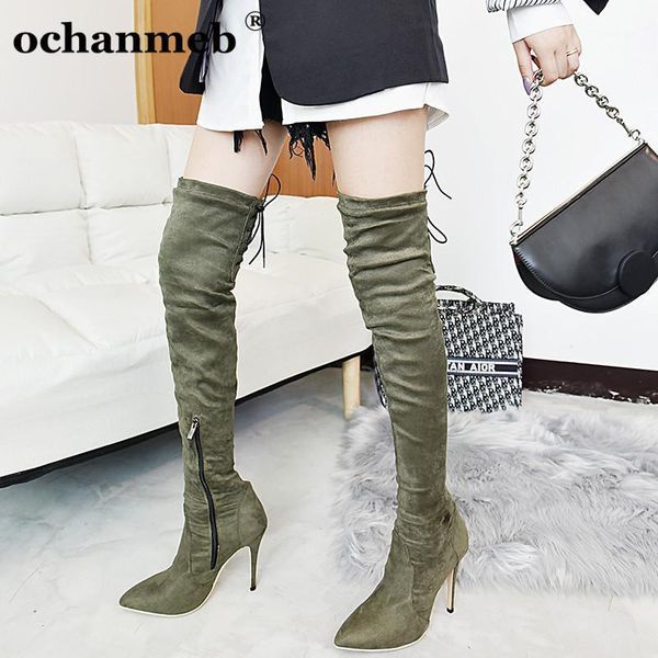 boots ochanmeb stiletto heels stretch faux suede leather over the knee women autumn winter thin high long party shoe1, Black
boots ochanmeb stiletto heels stretch faux suede leather over the knee women autumn winter thin high long party shoe1, Black