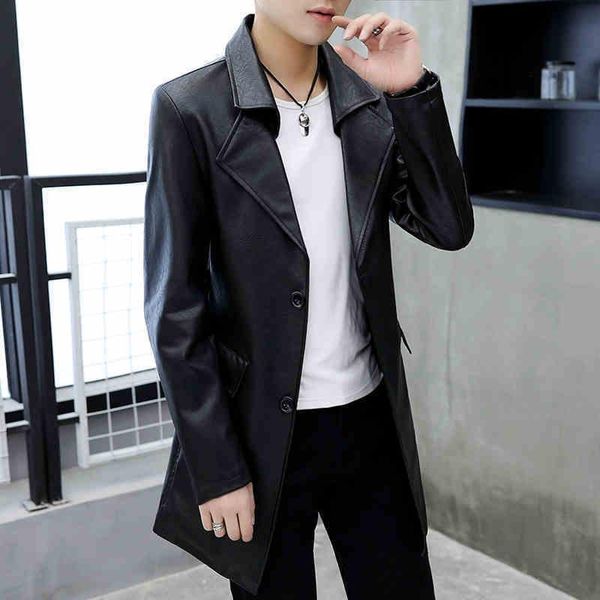 марка моды пальто мужчины осень pu кожа мотоциклов long jacket англия стиль slim fit черный кожаный ветровка m-3xl, Black 
марка моды пальто мужчины осень pu кожа мотоциклов long jacket англия стиль slim fit черный кожаный ветровка m-3xl, Black