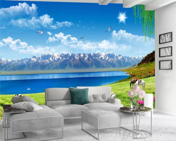 3d landscape wallpaper the flock under the beautiful snow-capped mountains romantic landscape decorative 3d mural wallpaper 
3d landscape wallpaper the flock under the beautiful snow-capped mountains romantic landscape decorative 3d mural wallpaper
