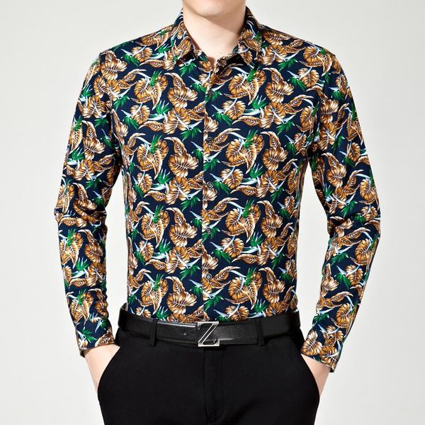 men's casual shirts man fashion printing cotton office male floral printed clothes long sleeve, White;black
men's casual shirts man fashion printing cotton office male floral printed clothes long sleeve, White;black