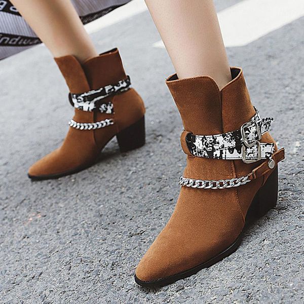 mid calf boots women 2020 winter casual flock combat boot with studded women short boots pointed, Black
mid calf boots women 2020 winter casual flock combat boot with studded women short boots pointed, Black