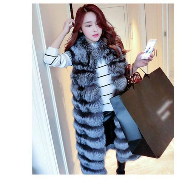 women's fur & faux tuhao ladies vest large size x-long spliced coats fashion vintage loose coat autumn winter warm overcoat lq338, Black
women's fur & faux tuhao ladies vest large size x-long spliced coats fashion vintage loose coat autumn winter warm overcoat lq338, Black