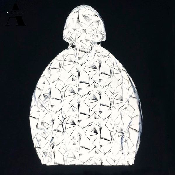 2020 geometric printed reflective jacket men women fashion harajuku windbreaker jackets hooded hip hop streetwear zipper coats, Black;brown
2020 geometric printed reflective jacket men women fashion harajuku windbreaker jackets hooded hip hop streetwear zipper coats, Black;brown