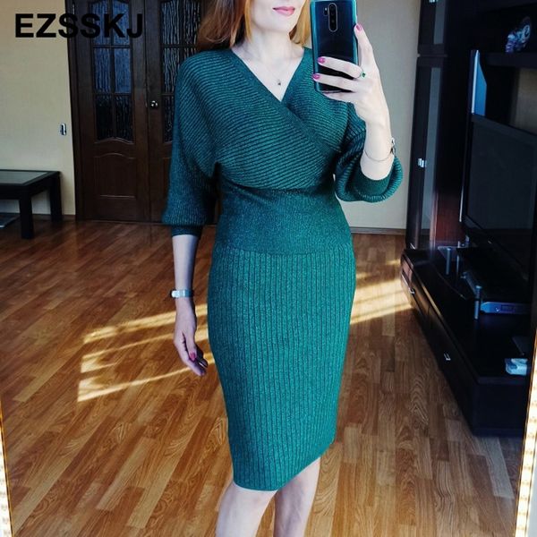 bling 2 pieces set knitted pullover sweater dress suits lurex shinning knit jumper skirt suits fashion v neck dress 201130, White
bling 2 pieces set knitted pullover sweater dress suits lurex shinning knit jumper skirt suits fashion v neck dress 201130, White