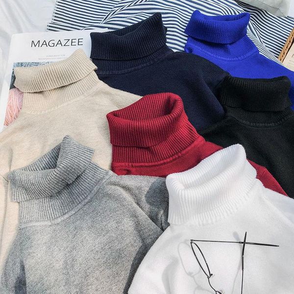 men's sweaters solid color turtleneck casual oversize woman sweater streetwear korean male 2021 winter pullovers, White;black
men's sweaters solid color turtleneck casual oversize woman sweater streetwear korean male 2021 winter pullovers, White;black