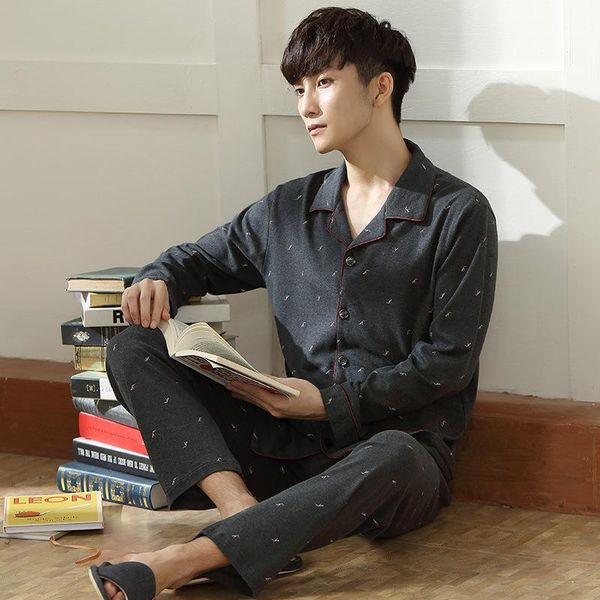men's sleepwear pajamas spring and autumn long-sleeved home clothes cotton pigiama uomo invernale ensemble homme dormir, Black;brown
men's sleepwear pajamas spring and autumn long-sleeved home clothes cotton pigiama uomo invernale ensemble homme dormir, Black;brown