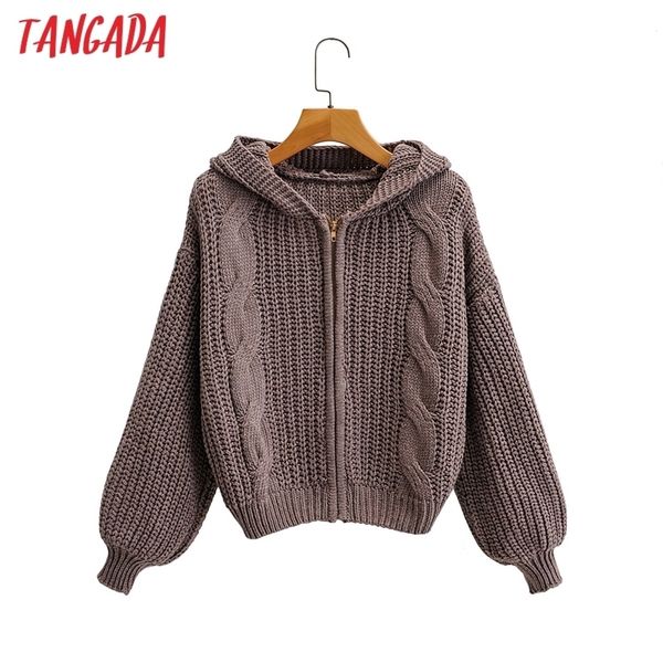 tangada women elegant twist hood cardigan jumper zipper lady fashion oversized knitted cardigan coat 1f166 y200915, White;black
tangada women elegant twist hood cardigan jumper zipper lady fashion oversized knitted cardigan coat 1f166 y200915, White;black