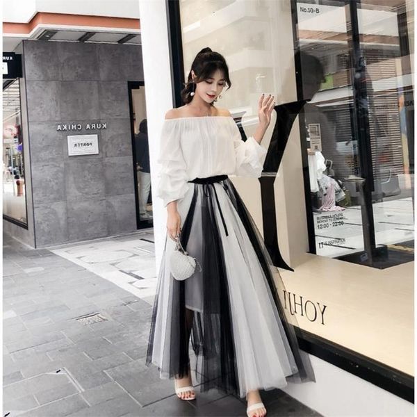 summer new mesh patchwork long skirts black white panelled a-lined women skirts high waist fashion skirts
summer new mesh patchwork long skirts black white panelled a-lined women skirts high waist fashion skirts