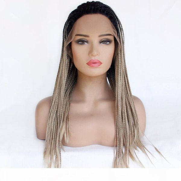 ombre 2 tone 1bt12 synthetic box braided lace front wig glueless long braided lace wig natural hair line half hand tied, Black
ombre 2 tone 1bt12 synthetic box braided lace front wig glueless long braided lace wig natural hair line half hand tied, Black