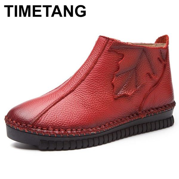 timetang 2020 women vintage style genuine leather ankle boots handmade lace-up female warm winter shoes flat booties size 35-43, Black
timetang 2020 women vintage style genuine leather ankle boots handmade lace-up female warm winter shoes flat booties size 35-43, Black