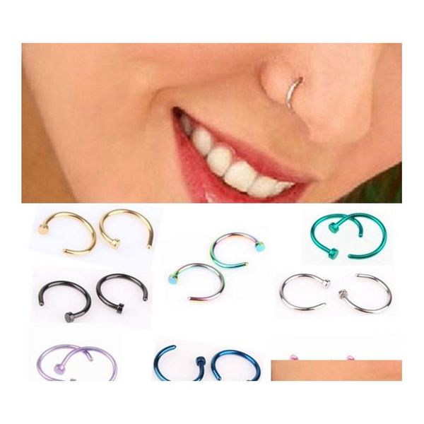 fashion nose rings stainless steel nose open hoop ring button rings body piercing jewelry puncture accessories piercing rings r1zog, Silver
fashion nose rings stainless steel nose open hoop ring button rings body piercing jewelry puncture accessories piercing rings r1zog, Silver
