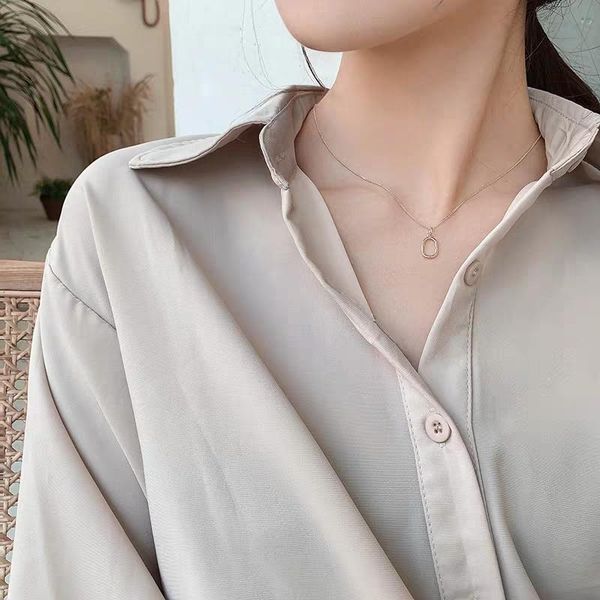 very simple summer new irregular hollow ellipse pure silver necklace female net red simple temperament clavicle neck pendant
very simple summer new irregular hollow ellipse pure silver necklace female net red simple temperament clavicle neck pendant