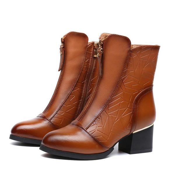 fashion women's shoes winter cowhide leather boot high heeled british sharp shoe women boots, Black
fashion women's shoes winter cowhide leather boot high heeled british sharp shoe women boots, Black