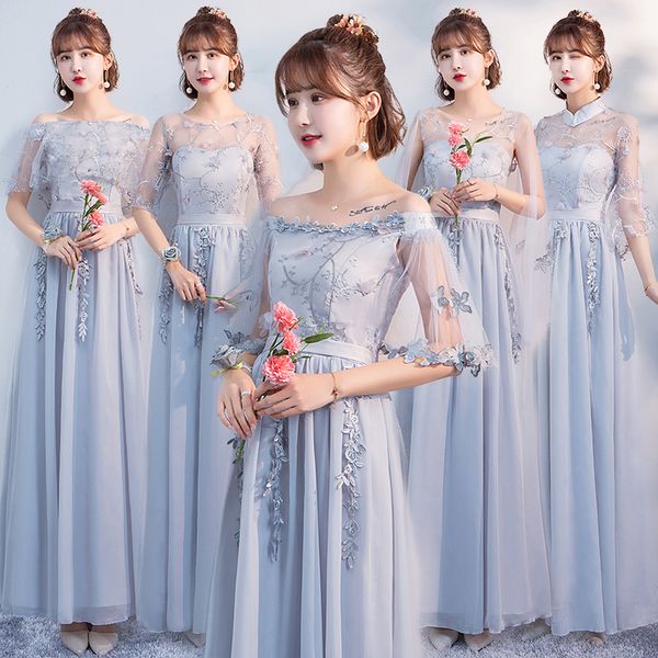 women a-line ankle-length floral belt mesh hollow out gray pink solid color company annual meeting bridesmaid dresses 9948, White;pink
women a-line ankle-length floral belt mesh hollow out gray pink solid color company annual meeting bridesmaid dresses 9948, White;pink