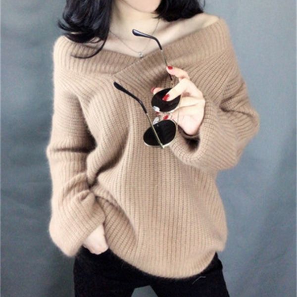 autumn new ladies korean pullover autumn and winter sweater loose large size thickening v-neck bottoming women's sweater, White;black
autumn new ladies korean pullover autumn and winter sweater loose large size thickening v-neck bottoming women's sweater, White;black
