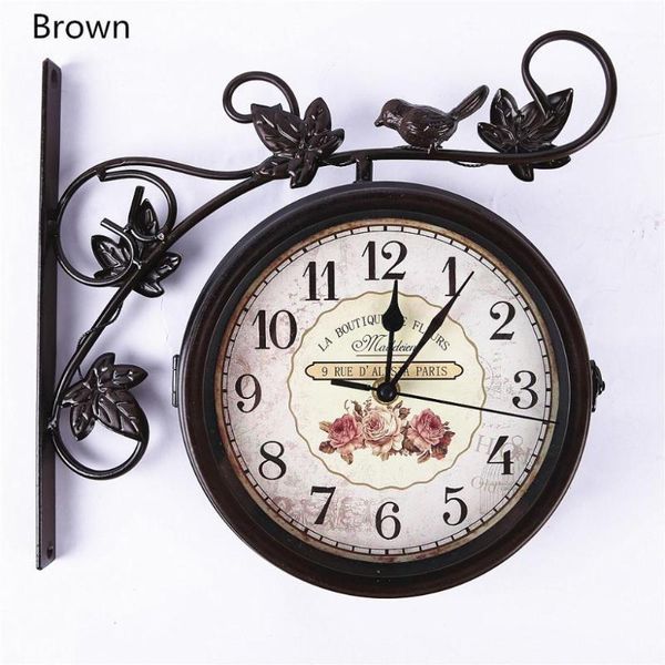 european-style double sided wall clock creative classic clock monochrome home decoration two side bird iron quartz antique1
european-style double sided wall clock creative classic clock monochrome home decoration two side bird iron quartz antique1