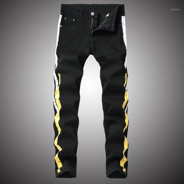 streetwear denim pants men fashion print jeans elastic slim fit pencil pants casual stripe printing trousers male bp0761, Blue
streetwear denim pants men fashion print jeans elastic slim fit pencil pants casual stripe printing trousers male bp0761, Blue