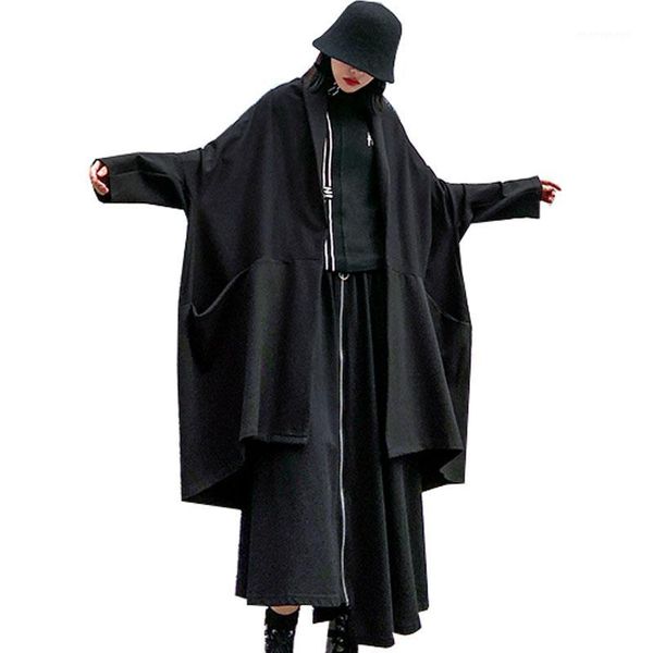 women's trench coats qing mo black women vintage coat 2021 casual solid female batwing sleeve plus size zqy28411, Tan;black
women's trench coats qing mo black women vintage coat 2021 casual solid female batwing sleeve plus size zqy28411, Tan;black