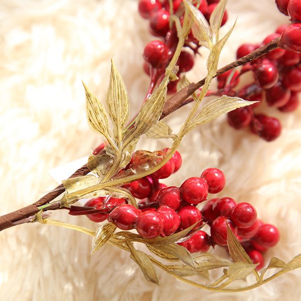 newfake diy artificial branch plastic 1 bunch flowers leaf decorative red berries plant for new year christmas decorations
newfake diy artificial branch plastic 1 bunch flowers leaf decorative red berries plant for new year christmas decorations