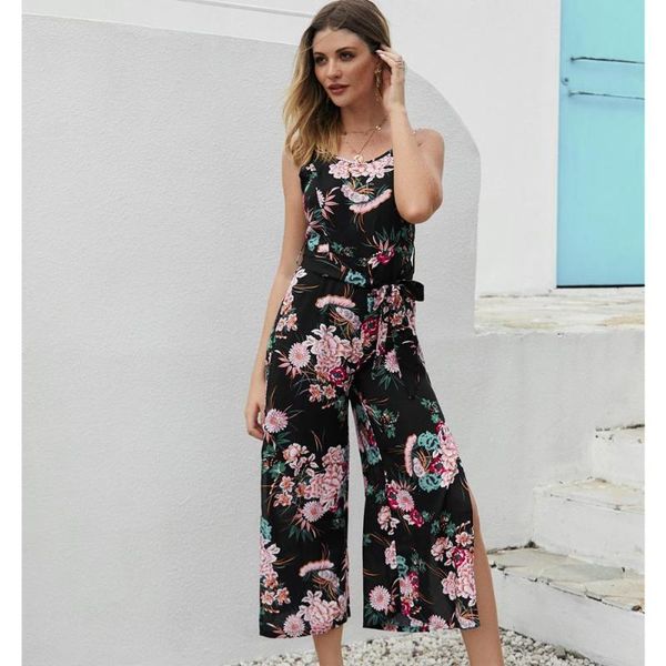 whzhm sleeveless jumpsuits women flower floral printed summer split hollow out backless casual feminina v-neck high waist, Black;white
whzhm sleeveless jumpsuits women flower floral printed summer split hollow out backless casual feminina v-neck high waist, Black;white
