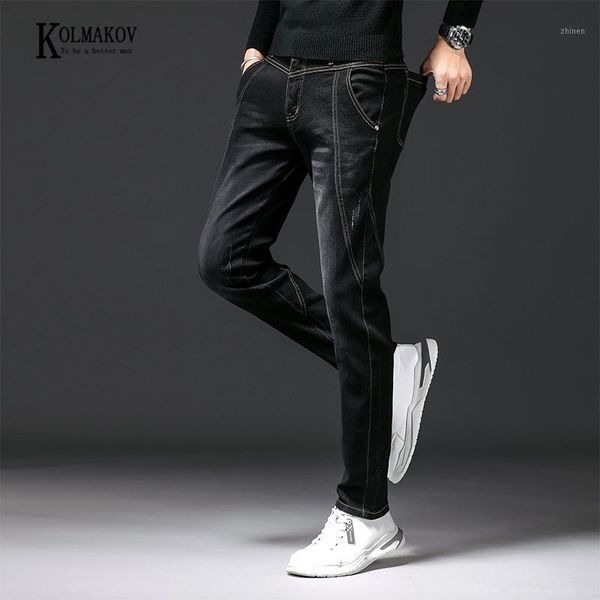 kolmakov 2020 new winter men trendy jeans slim black gray pencil pants elastic skinny trousers male 27-361, Blue
kolmakov 2020 new winter men trendy jeans slim black gray pencil pants elastic skinny trousers male 27-361, Blue