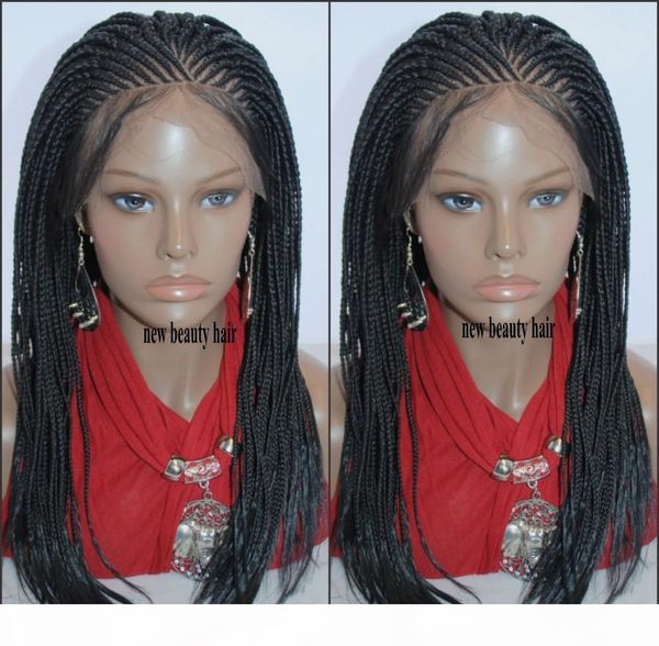 part cornrow braided wigs 180density full lace front braids wig synthetic glueless box braids wig baby hair for africa american, Black
part cornrow braided wigs 180density full lace front braids wig synthetic glueless box braids wig baby hair for africa american, Black